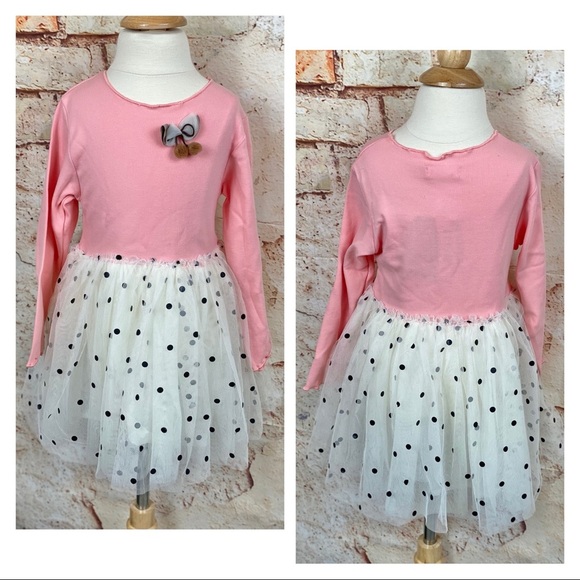 FIRM•BOUTIQUE NWT Pink Polka Dot Tulle Ballerina Dress LAST 1! - Picture 3 of 10